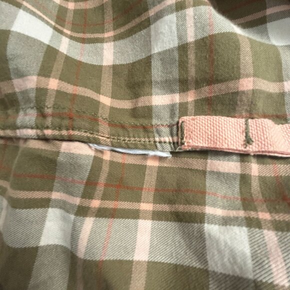 REI Womens Northwoods Button Up Flannel Shirt Small Green Hiking Outdoor Casual - Picture 4 of 7